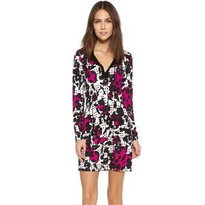 DVF Reina Pink Black Tunic Dress